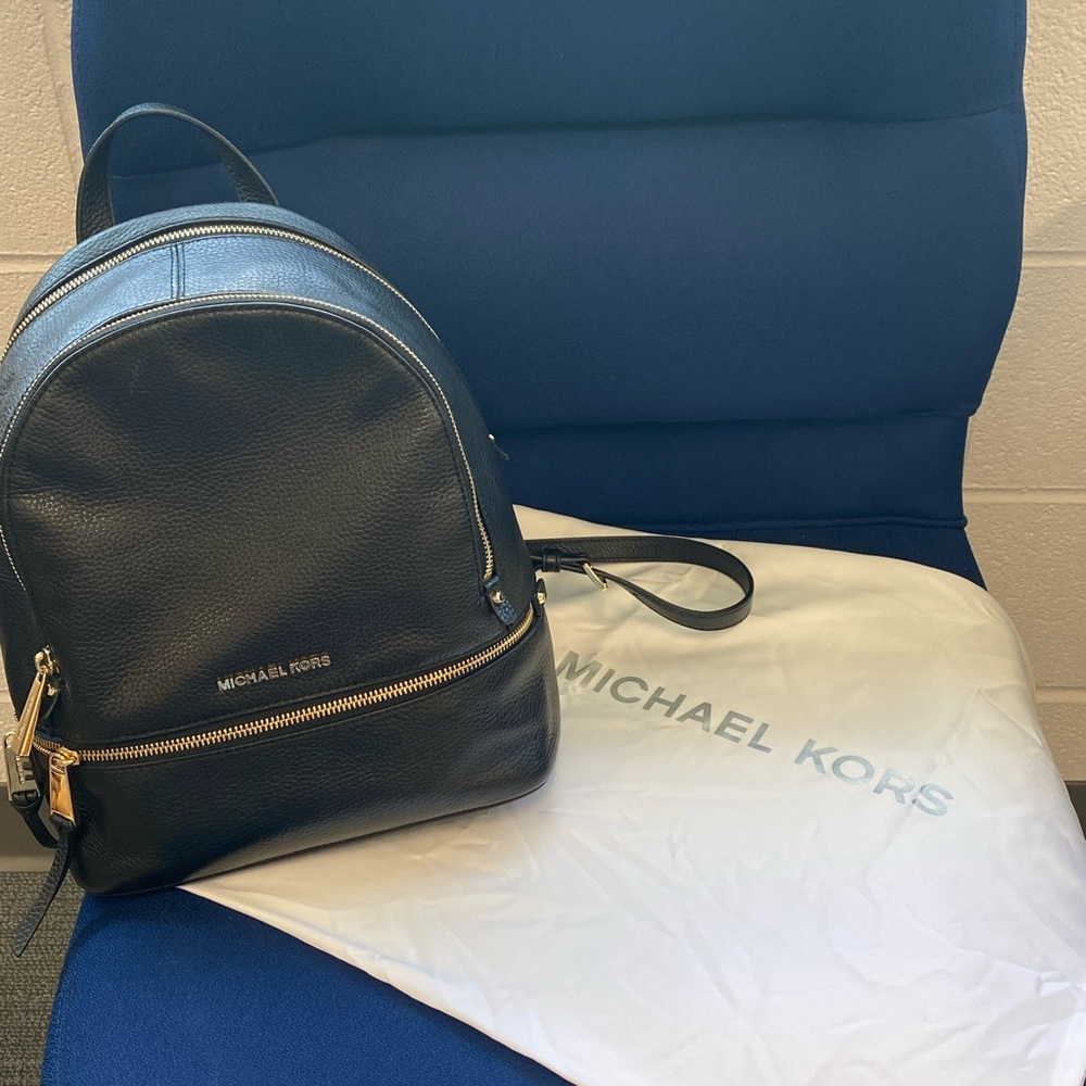 Michael Kors Rhea Zip Medium Backpack in the color black